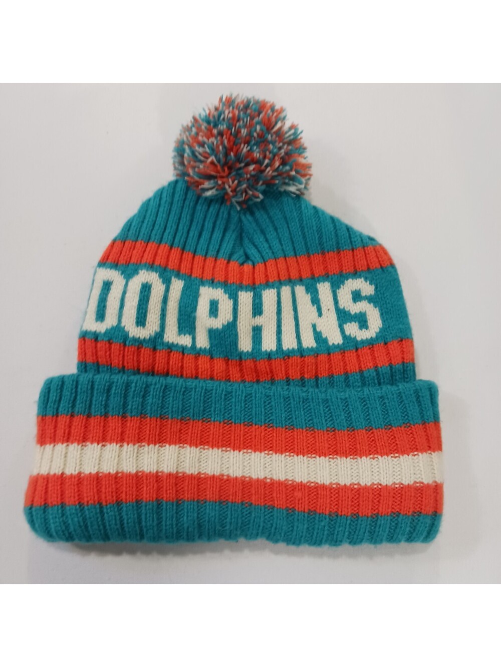 Miami Dolphins NFL '47 Brand Aqua/Orange Winter Beanie Knit Ski Cap Hat
